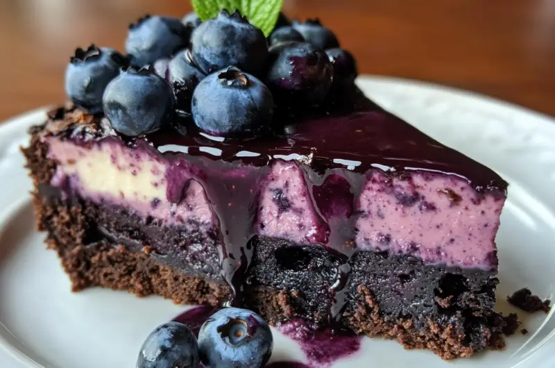 Blueberry Brownie Cheesecake 🍫💙