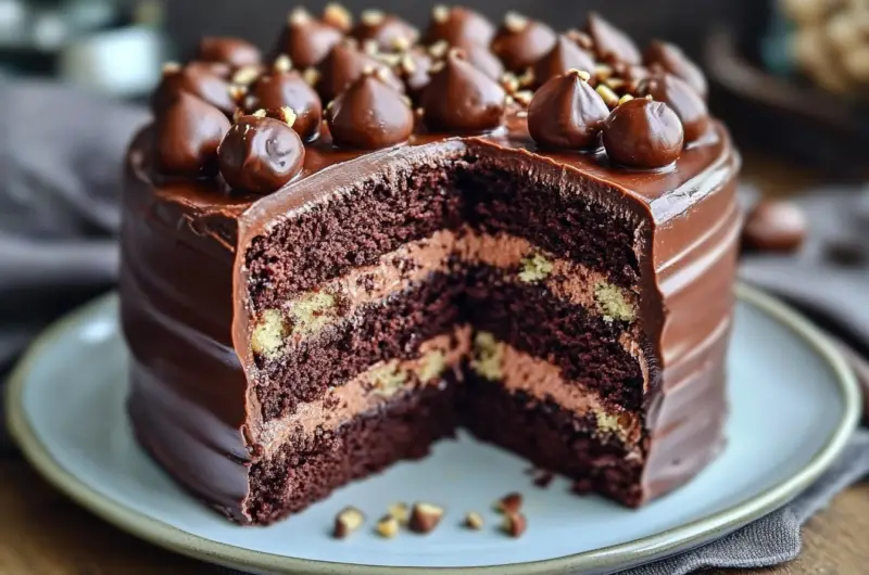 Chocolate Hazelnut Explosion Layer Cake 🍫🌰