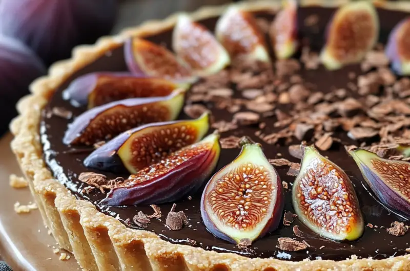 Chocolate Fig Tart with Cinnamon 🍫🍐