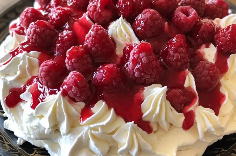 🍓 Elegant Raspberry Pavlova: A Light and Delicious Dessert 🍰✨