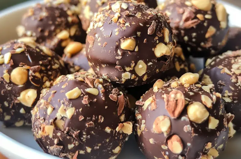 10-Minute Chocolate Peanut Butter Energy Bites 🍫🥜