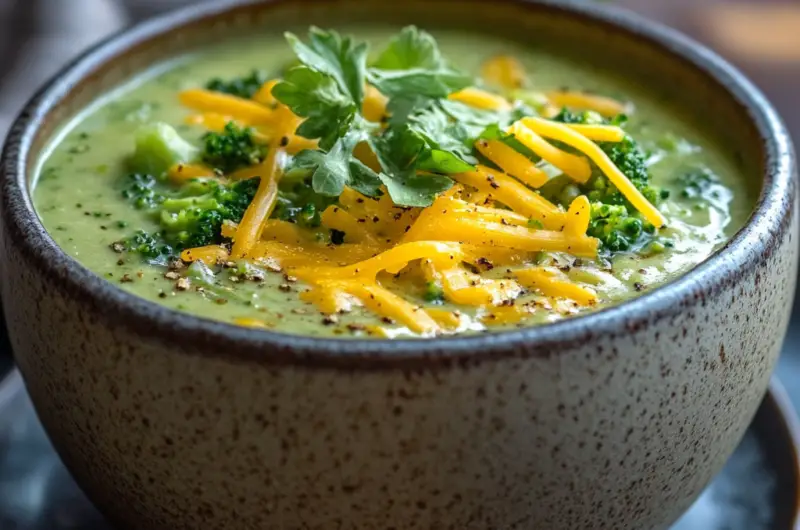 5-Ingredient Broccoli Cheddar Soup 🥦🧀