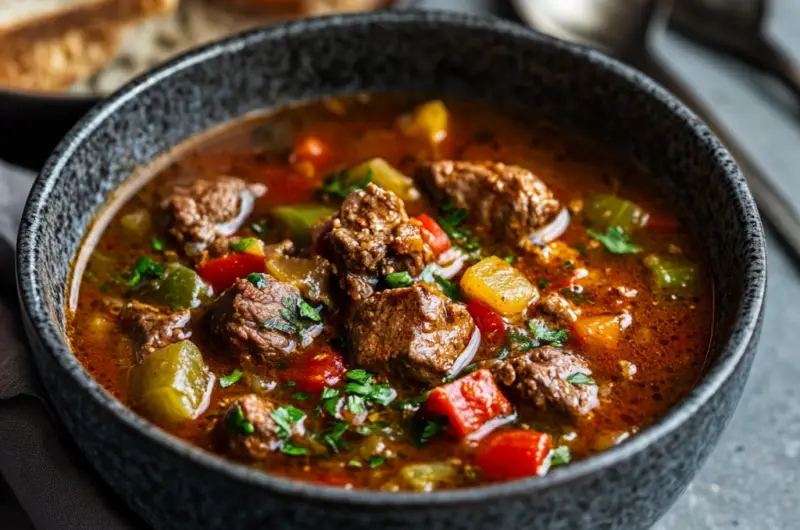 Hungarian Goulash Soup with Paprika and Beef 🍲