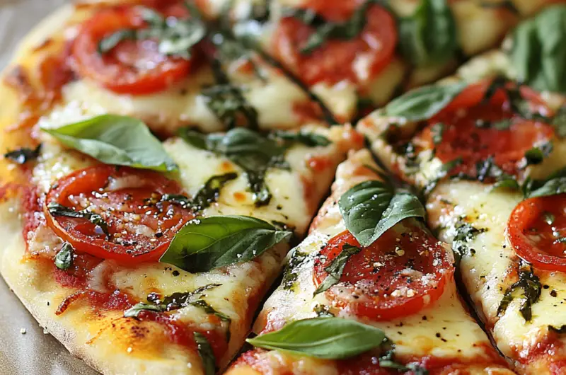 Italian Margherita Pizza with Fresh Basil 🍕🌿