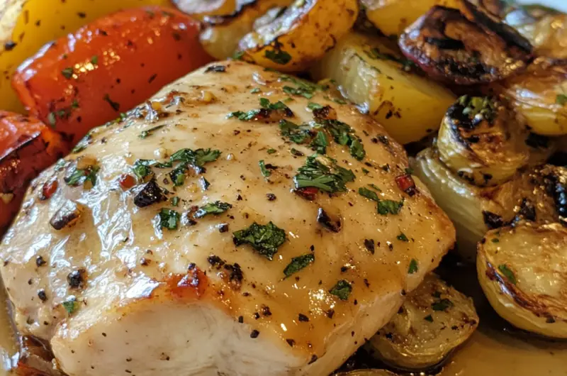 Maple Dijon Glazed Chicken with Roasted Vegetables 🍁🥕🥔