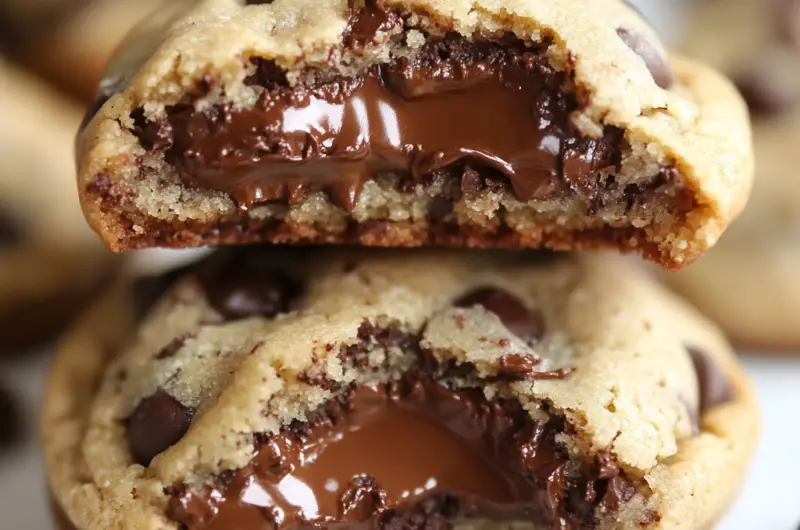 Nutella-Stuffed Chocolate Chip Cookies 🍪🍫