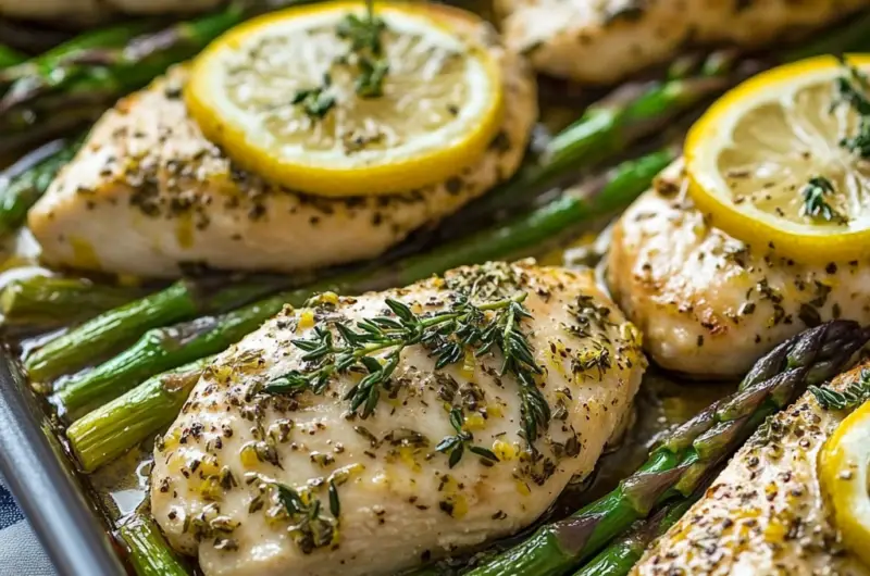 One-Pan Lemon Herb Chicken and Asparagus 🍋🍗