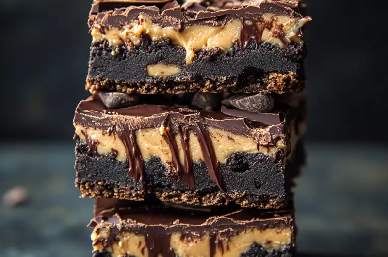 Peanut Butter Chocolate Fudge Brownies 🍫🥜