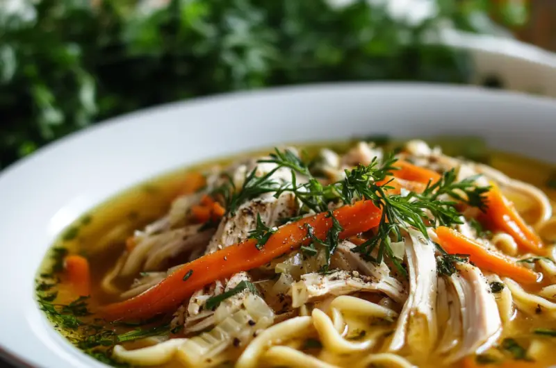 Quick Chicken Noodle Soup with Fresh Herbs 🍜🌿