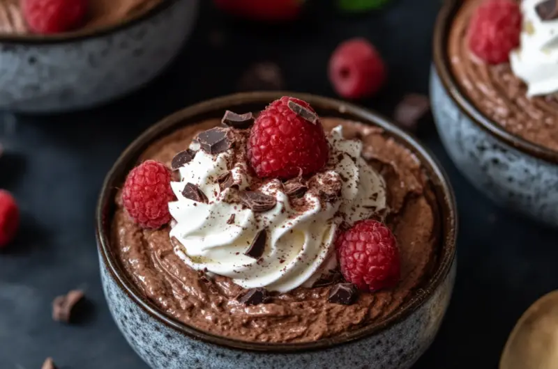 Rich Chocolate Mousse with Whipped Cream 🍫🍨