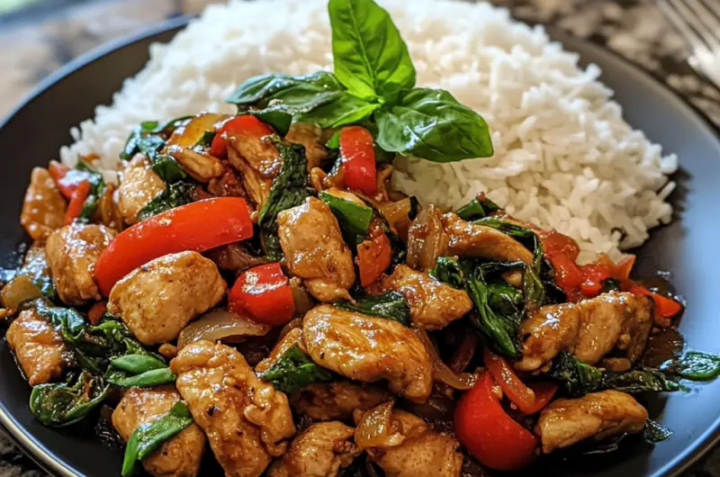 Spicy Thai Basil Chicken :Pad Krapow Gai 🌶️🍗