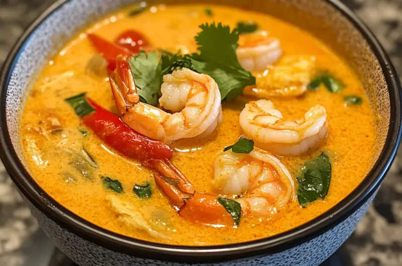 Thai Coconut Curry Soup with Shrimp 🍤🥥